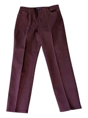 Gloria Vanderbilt Amanda Velvet Wine Straight Leg Tapered Ankle Stretch Jeans